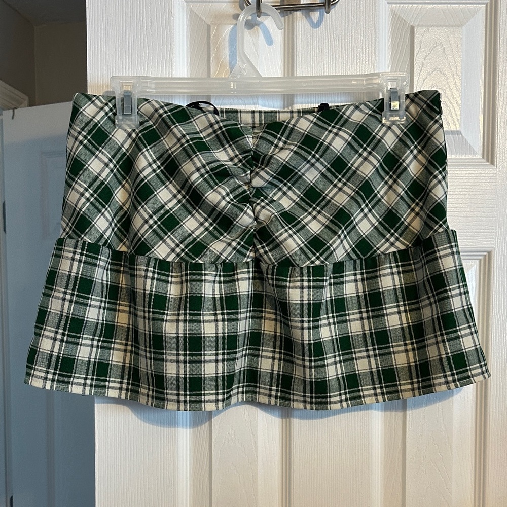 HALARA Green Checkered Mini Skirt - Picture 4 of 5